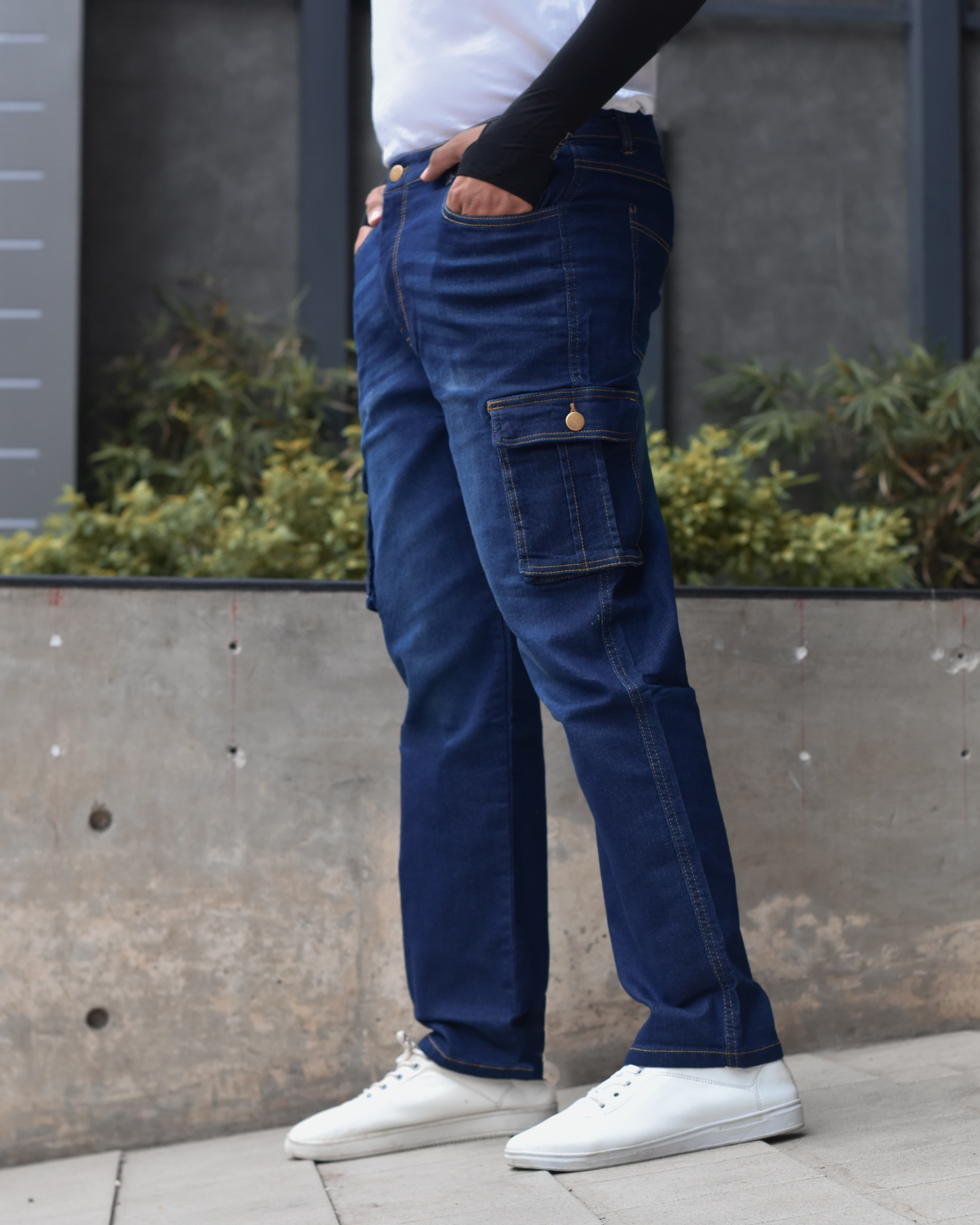 Cargo Denim (6 Pockets,Deep Blue)